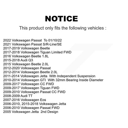 Wheel Bearing Hub Assembly Front Rear Kit For Volkswagen Jetta Tiguan Passat Q3