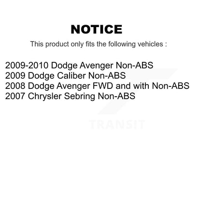 Wheel Bearing & Hub Assembly Front Rear Kit For Dodge Avenger Caliber Chrysler