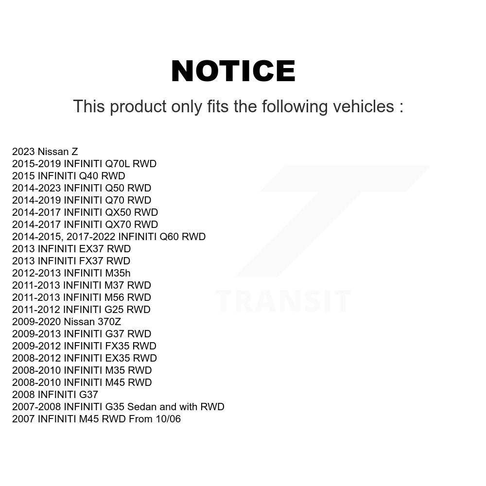 Wheel Bearing Hub Assembly Front Rear Kit For INFINITI Q50 G37 QX50 EX35 Nissan