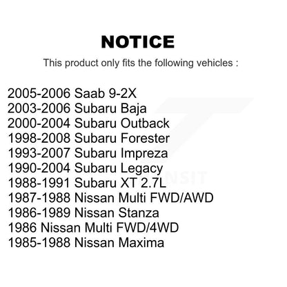 Wheel Bearing & Race Front Inner Pair For Subaru Impreza Forester Legacy Outback