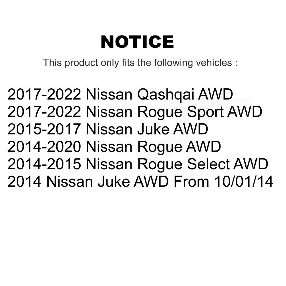 Wheel Bearing Hub Assembly Rear Pair For Nissan Rogue Sport Qashqai Juke Select