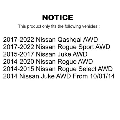 Wheel Bearing Hub Assembly Rear Pair For Nissan Rogue Sport Qashqai Juke Select