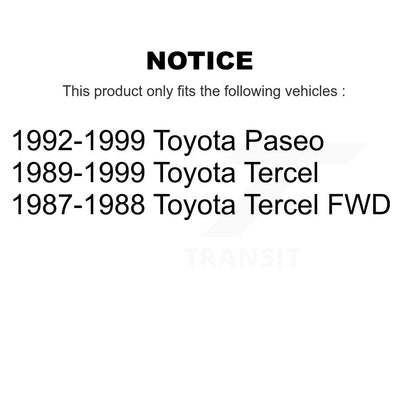 Wheel Bearing Front Inner Pair For Toyota Tercel Paseo