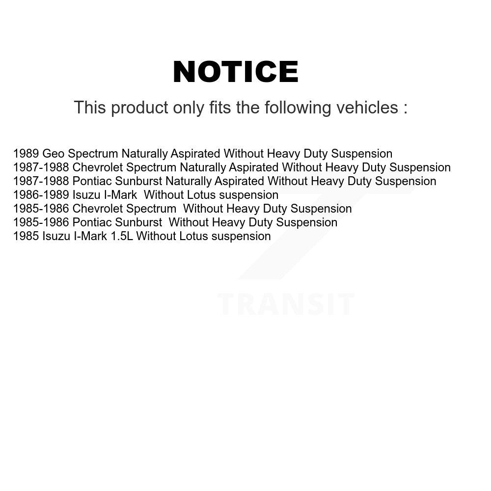 Wheel Bearing Front Inner Pair For Isuzu I-Mark Pontiac Sunburst Spectrum Geo