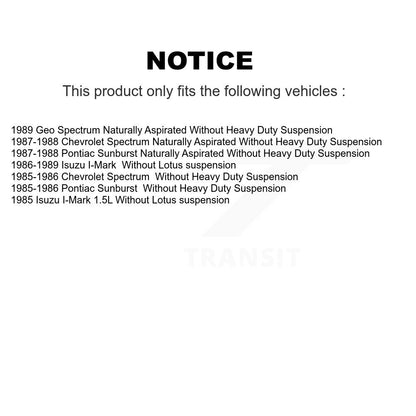 Wheel Bearing Front Inner Pair For Isuzu I-Mark Pontiac Sunburst Spectrum Geo