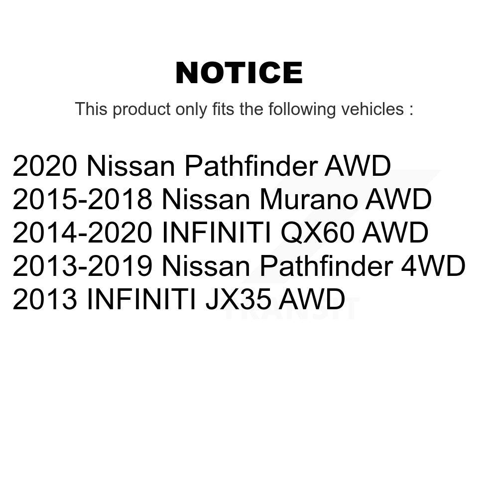 Wheel Bearing Hub Assembly Front Rear Kit For Nissan Pathfinder Murano INFINITI