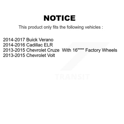 Wheel Bearing & Hub Assembly Rear Pair For Chevrolet Cruze Buick Verano Volt ELR