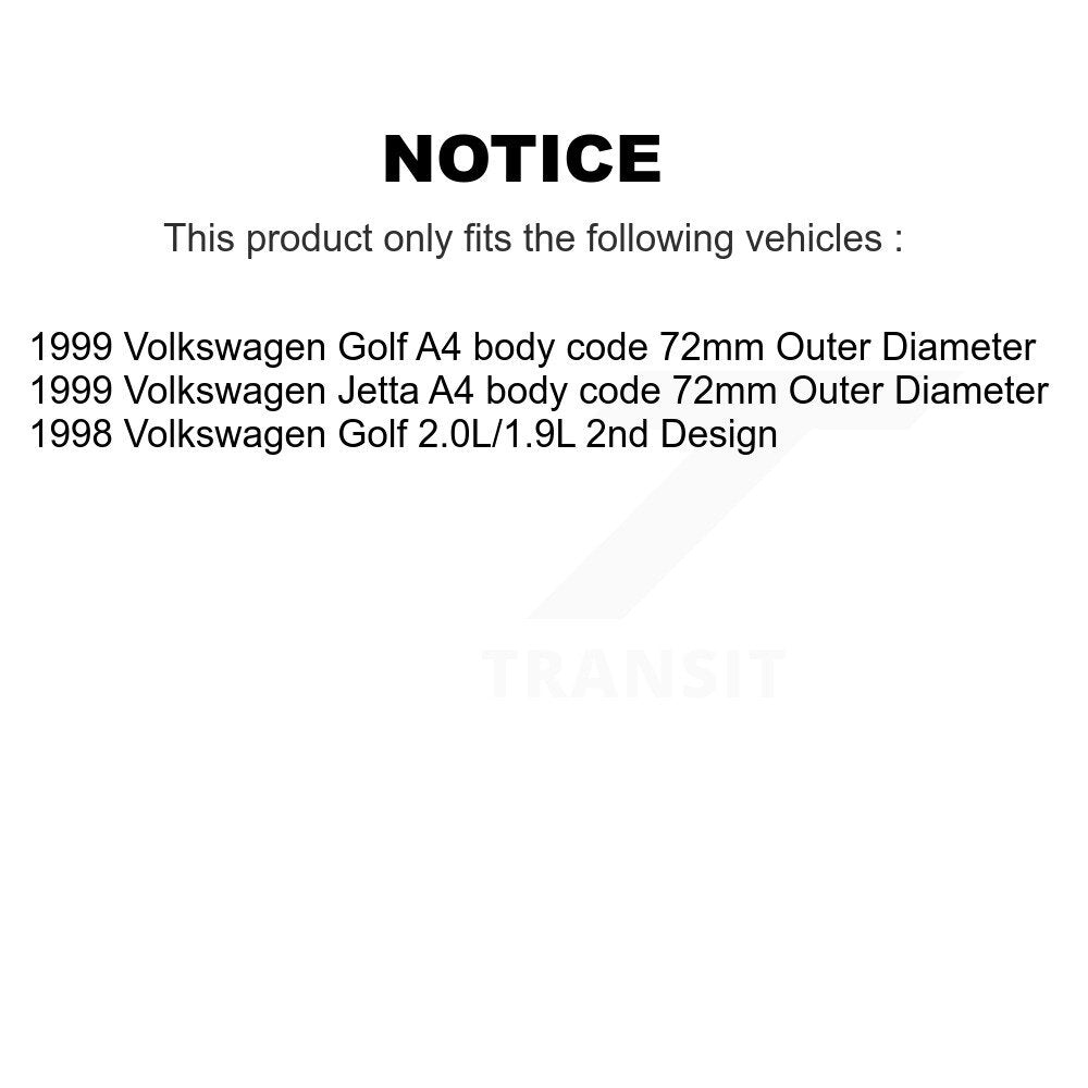 Wheel Bearing And Hub Assembly Front Rear Kit For Volkswagen Jetta Golf