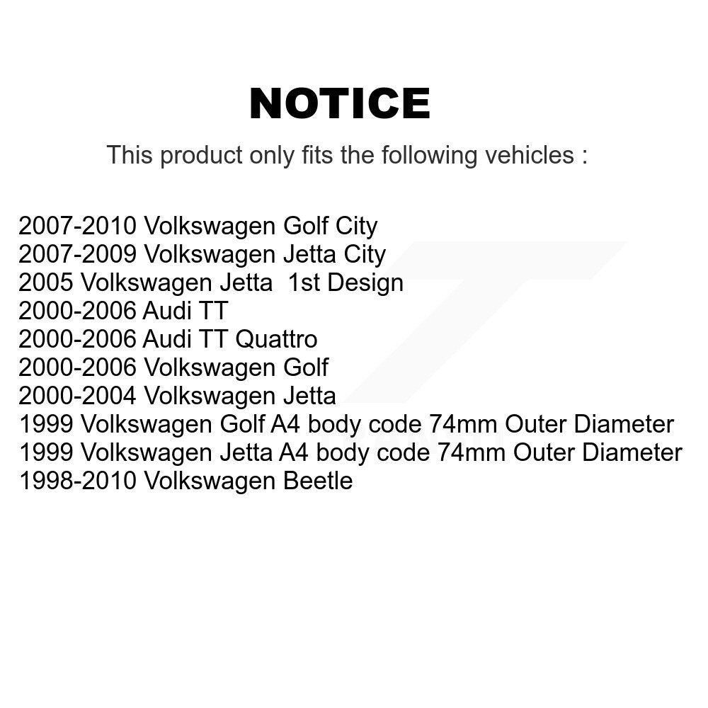 Wheel Bearing Hub Assembly Front Rear Kit For Volkswagen Jetta Golf Beetle City