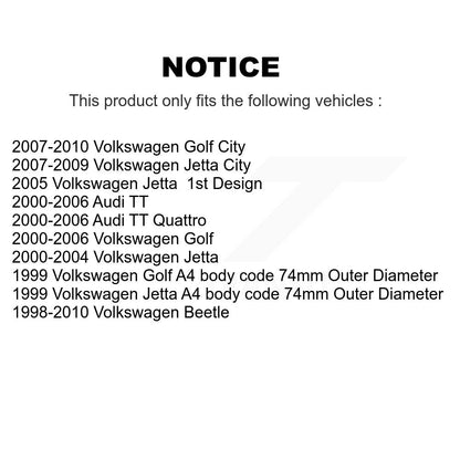 Wheel Bearing Hub Assembly Front Rear Kit For Volkswagen Jetta Golf Beetle City