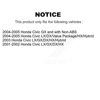 Wheel Bearing And Hub Assembly Front Rear Kit For Honda Civic