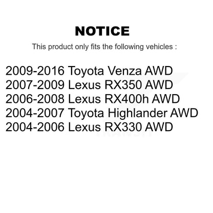 Wheel Bearing Hub Assembly Front Rear Kit For Toyota Venza Lexus RX350 RX330 AWD