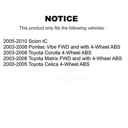 Wheel Bearing Hub Assembly Front Rear Kit For Toyota Corolla Matrix Pontiac Vibe