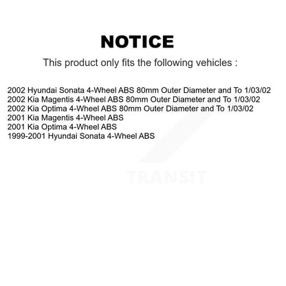 Wheel Bearing Hub Assembly Front Rear Kit For Hyundai Sonata Kia Optima Magentis