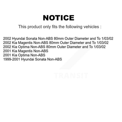 Wheel Bearing Hub Assembly Front Rear Kit For Hyundai Sonata Kia Optima Magentis