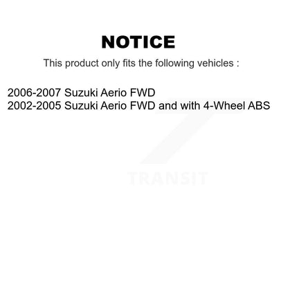 Wheel Bearing And Hub Assembly Front Rear Kit For Suzuki Aerio