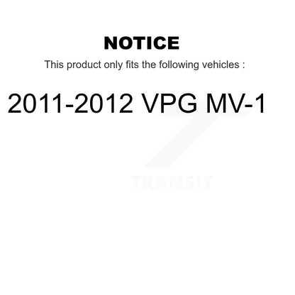 Wheel Bearing And Hub Assembly Front Pair For 2011-2012 VPG MV-1