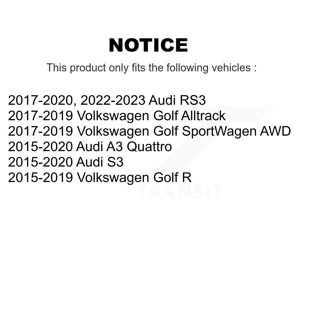 Wheel Bearing Hub Assembly Rear Pair For Volkswagen Golf SportWagen Audi A3 R S3