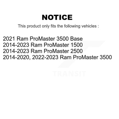 Wheel Bearing And Hub Assembly Rear Pair For Ram ProMaster 2500 3500 1500