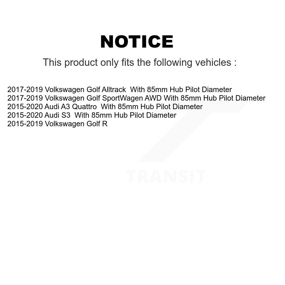 Wheel Bearing Hub Assembly Front Rear Kit For Volkswagen Golf SportWagen Audi A3