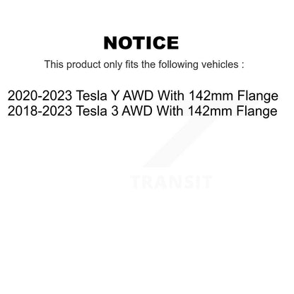 Wheel Bearing & Hub Assembly Front Rear Kit For Tesla 3 Y With 142mm Flange AWD