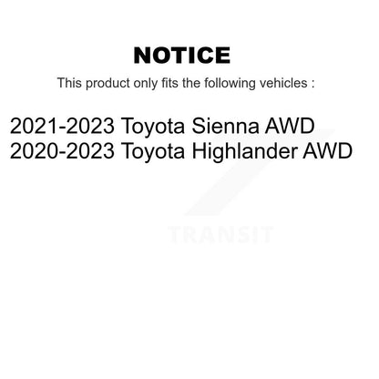 Wheel Bearing & Hub Assembly Front Rear Kit For Toyota Highlander Sienna AWD