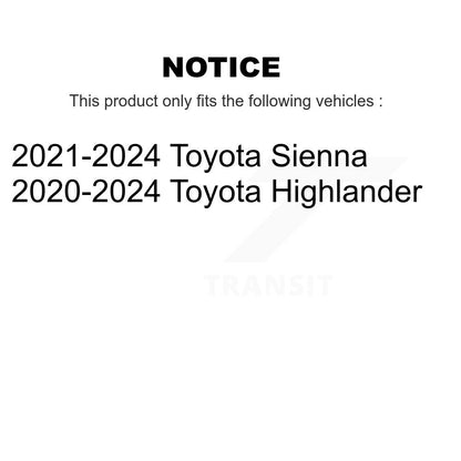 Wheel Bearing And Hub Assembly Front Pair For Toyota Highlander Sienna