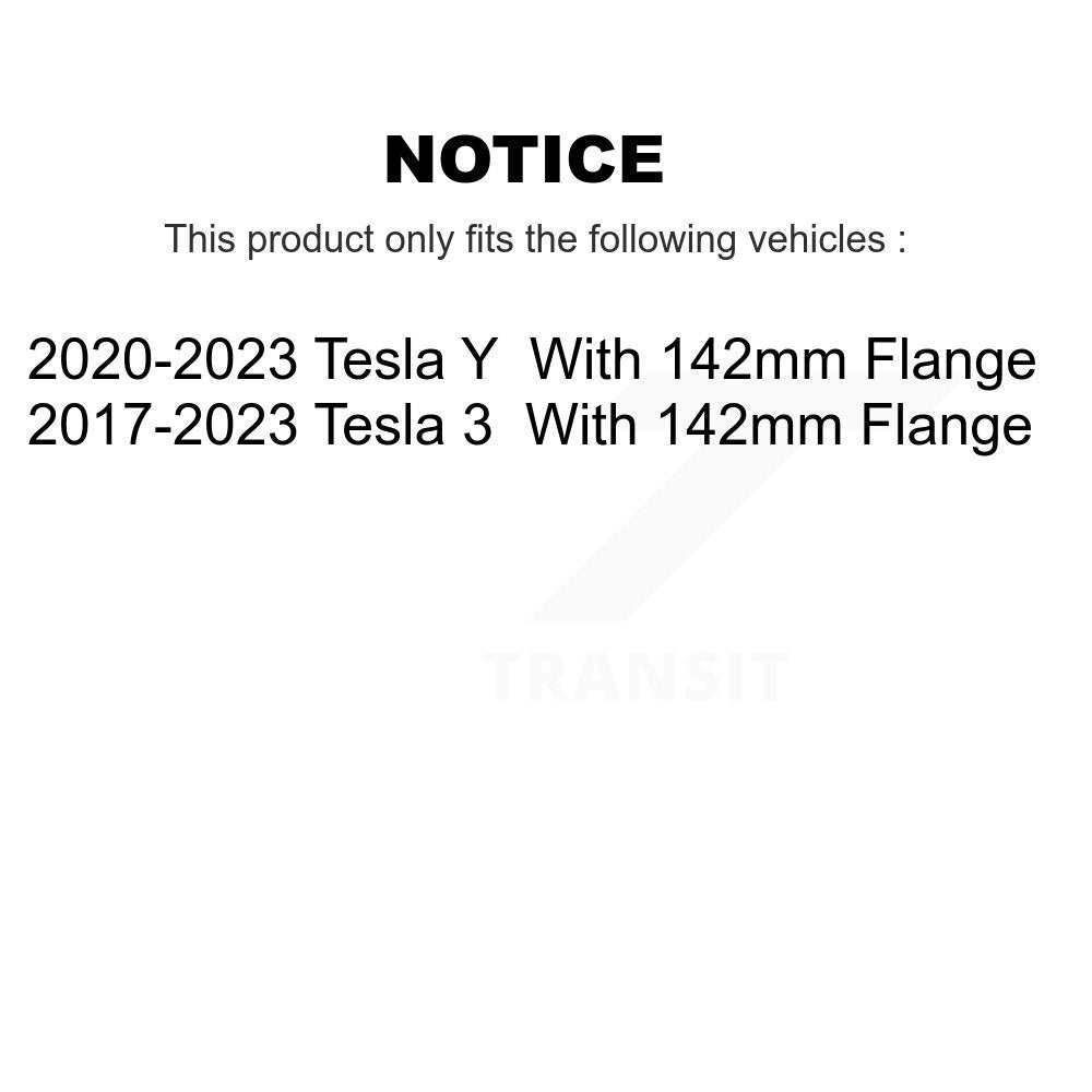 Wheel Bearing And Hub Assembly Rear Pair For Tesla 3 Y With 142mm Flange
