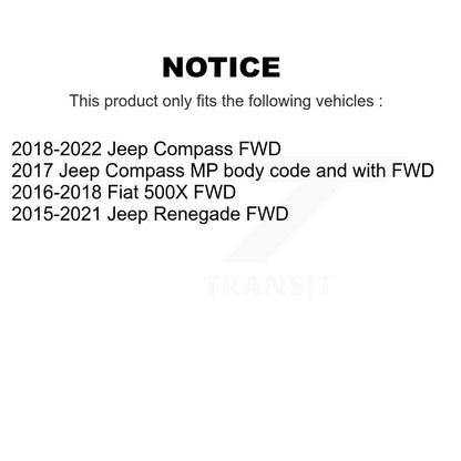Wheel Bearing And Hub Assembly Rear Pair For Jeep Compass Renegade Fiat 500X