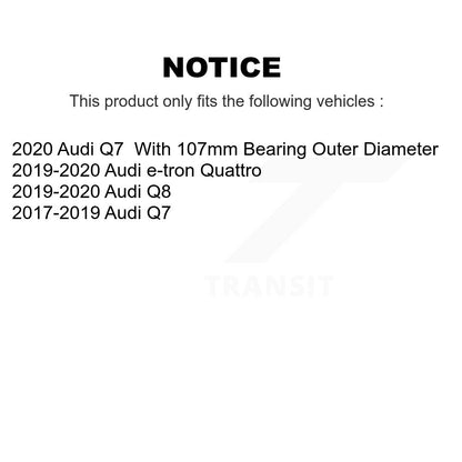 Wheel Bearing Assembly Rear Pair For Audi Q7 Q8 e-tron Quattro