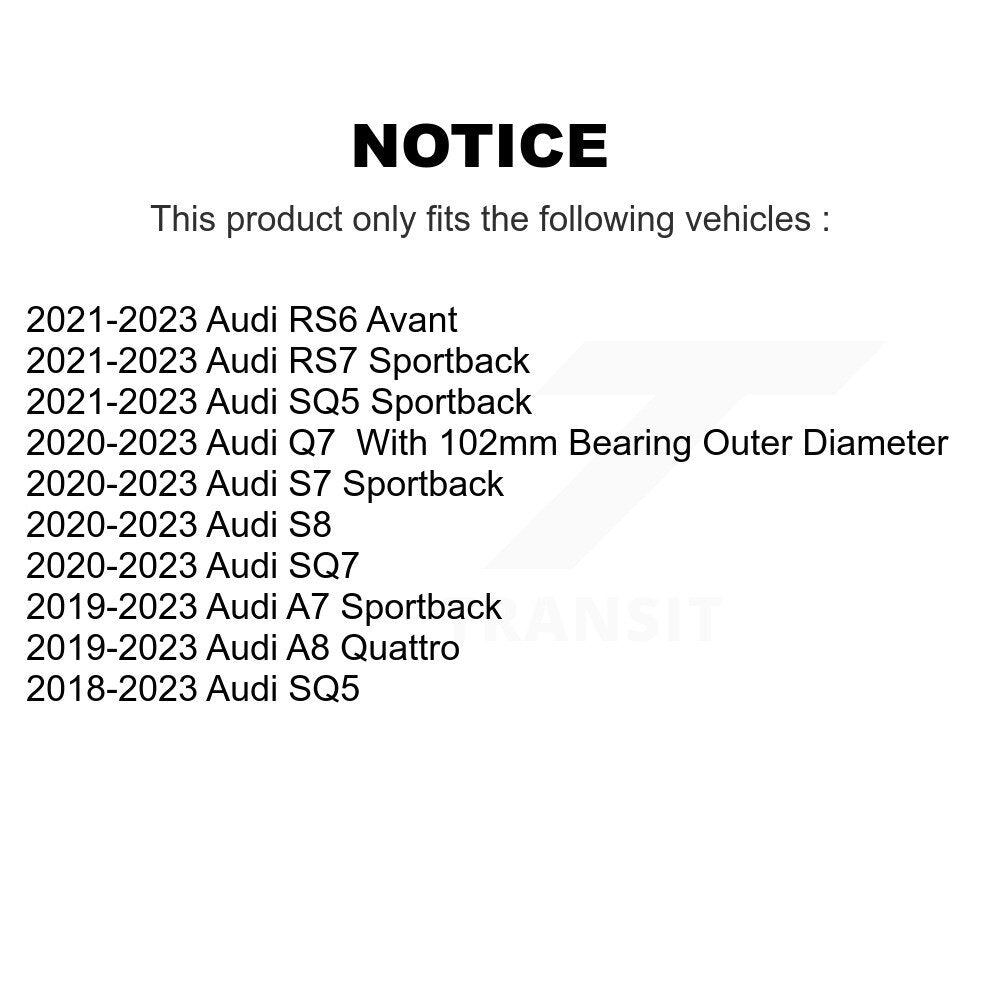 Wheel Bearing Assembly Rear Pair For Audi Q7 SQ5 Sportback A7 RS6 Avant SQ7 A8