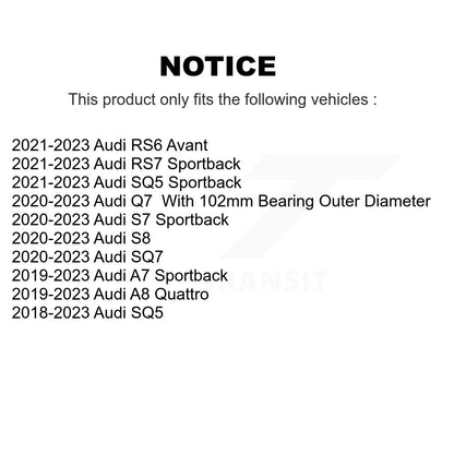 Wheel Bearing Assembly Rear Pair For Audi Q7 SQ5 Sportback A7 RS6 Avant SQ7 A8