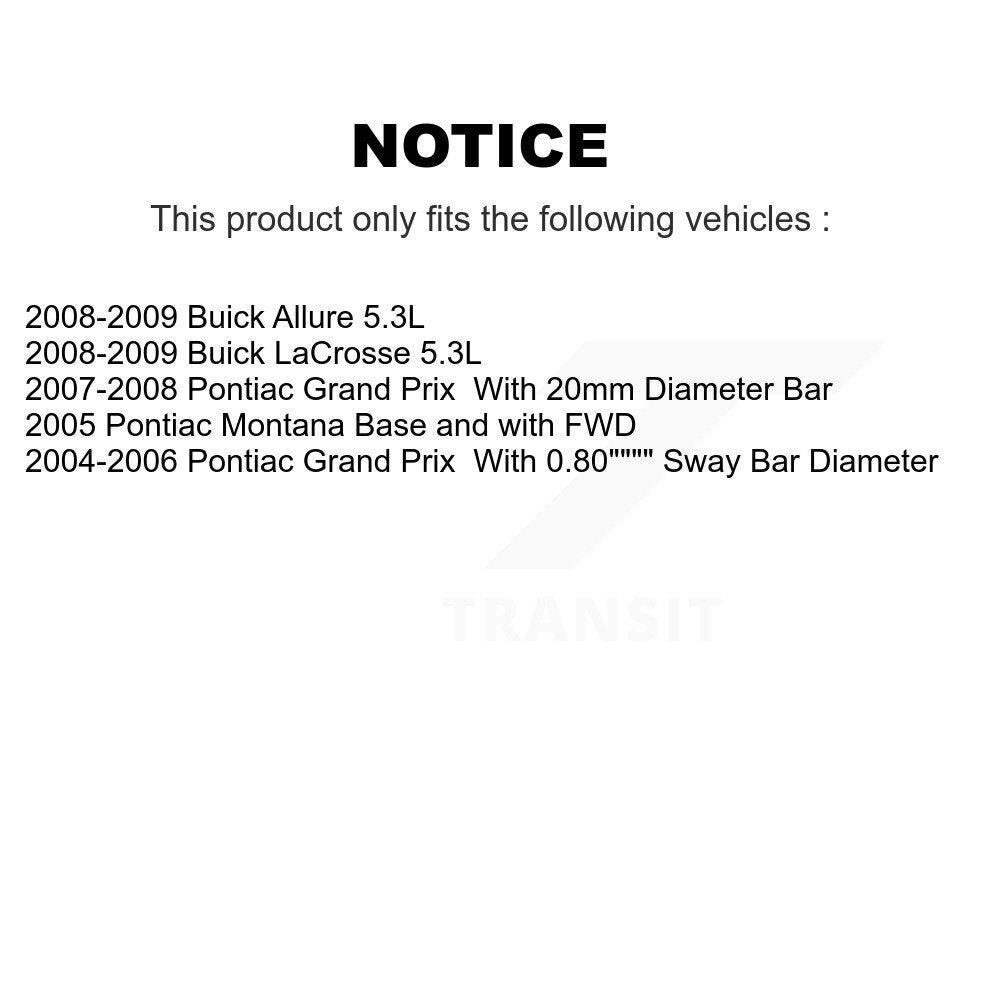 Control Arm And Ball Joint Link Front Kit For Pontiac Grand Prix Buick LaCrosse