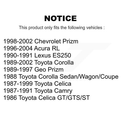 Link Rear Pair For Toyota Corolla Celica Acura RL Camry Prizm Geo Chevrolet