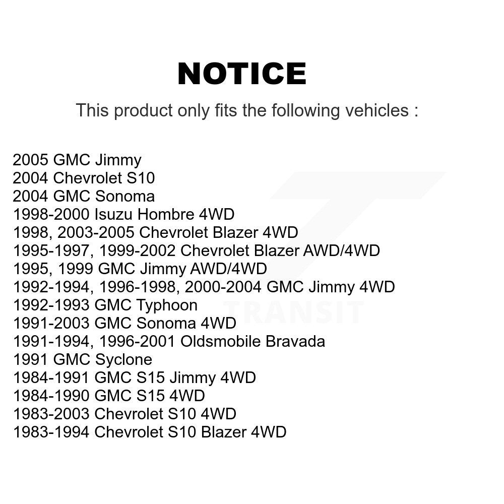 Upper Suspension Ball Joints Pair Front For Chevrolet GMC S10 Blazer