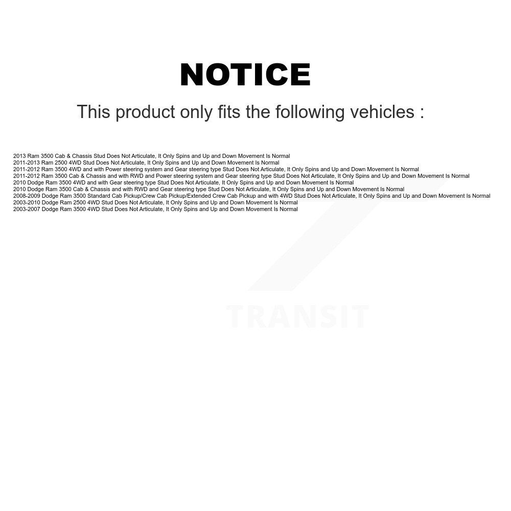 Lower & Upper Suspension Ball Joints Front Kit For Dodge Ram 3500 2500