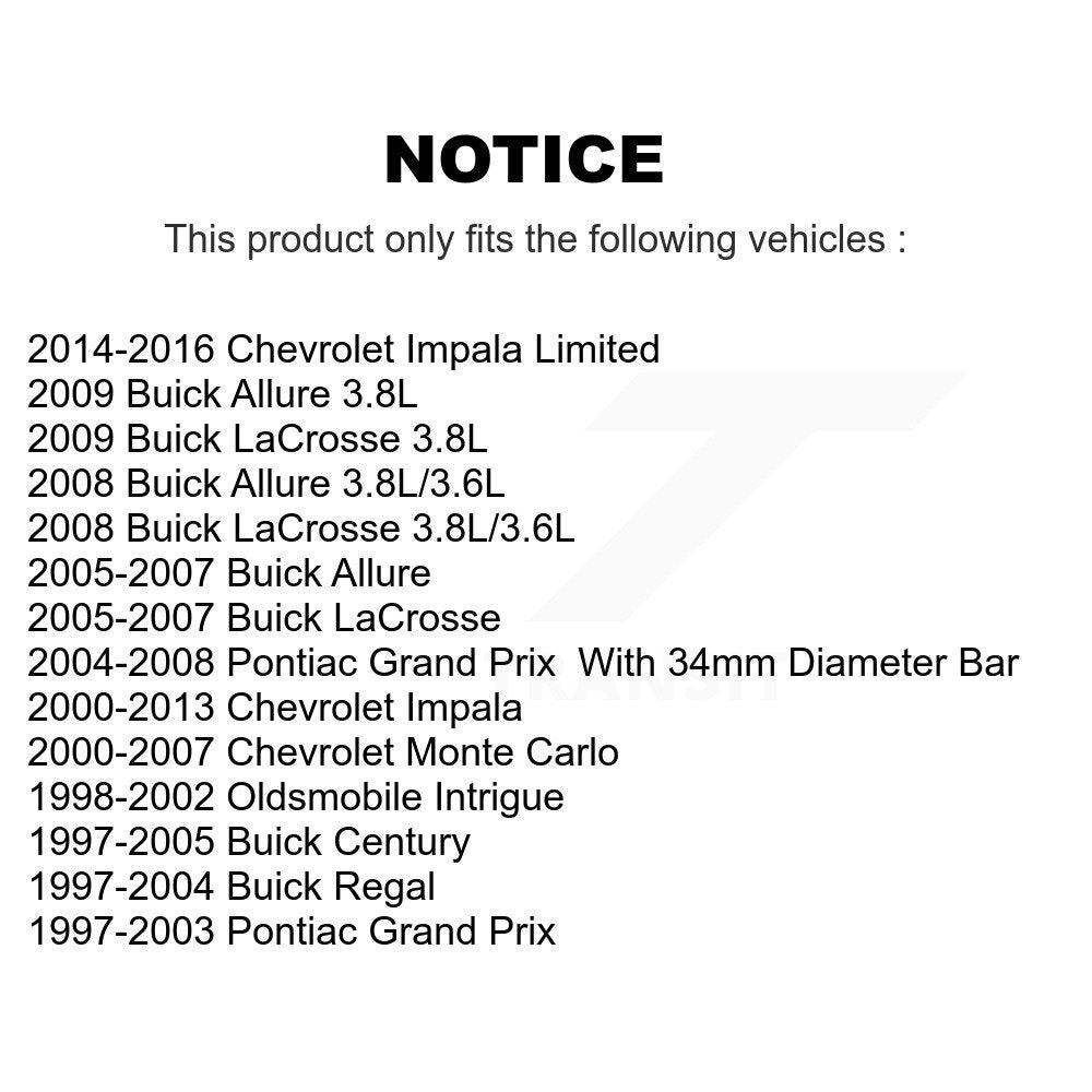 Link Front Rear Kit For Chevrolet Impala Buick Pontiac Grand Prix LaCrosse Monte