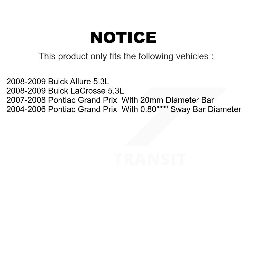 Suspension Link Front Rear Kit For Pontiac Grand Prix Buick LaCrosse Allure