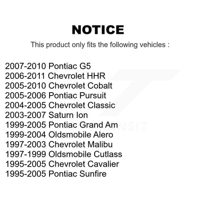 Arm Bushing Front Lower Rearward Pair For Chevrolet Pontiac Cobalt G5 Cavalier