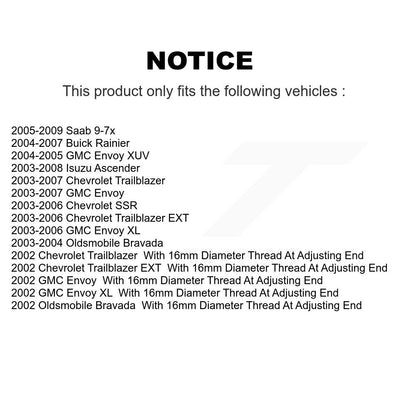 Ball Joint Tie Rod End Front Kit For Chevrolet GMC Envoy Trailblazer XL EXT SSR