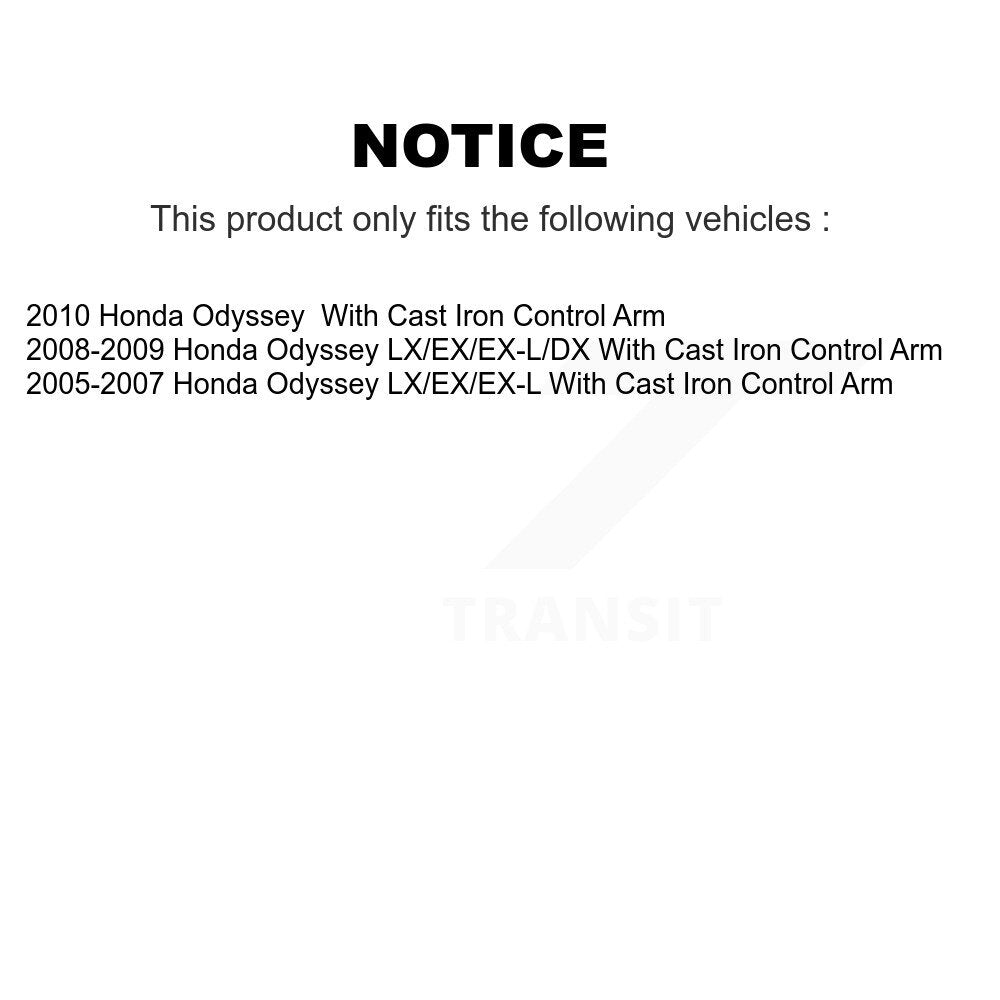 Ball Joint & Tie Rod End Front Kit For Honda Odyssey With Cast Iron Control Arm