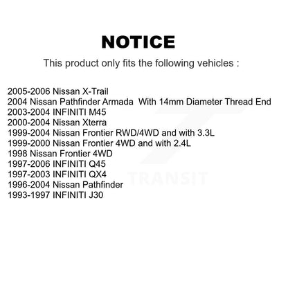 Tie Rod End Front Outer Pair For Nissan X-Trail Pathfinder Xterra Frontier QX4