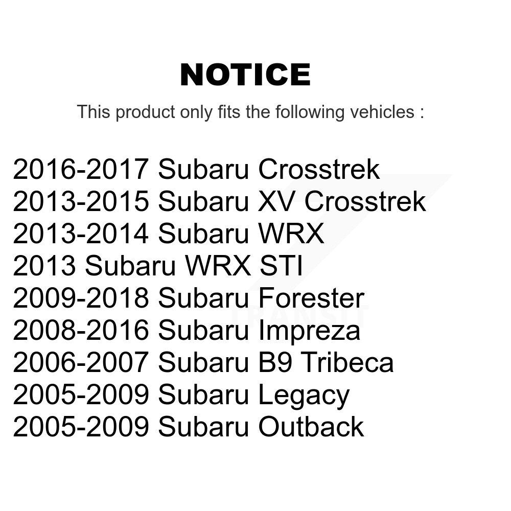 Front Lower Rearwardward Control Arm Bushing Rearward Pair For XV B9