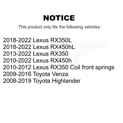 Control Arm & Ball Joint Front Lower Kit For Toyota Highlander Lexus RX350 Venza