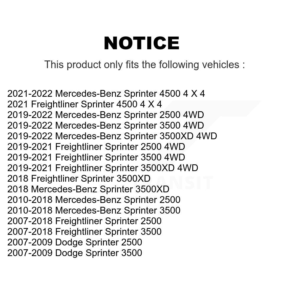 Tie Rod End Front Inner Pair For Mercedes-Benz Sprinter 2500 3500 Dodge 3500XD