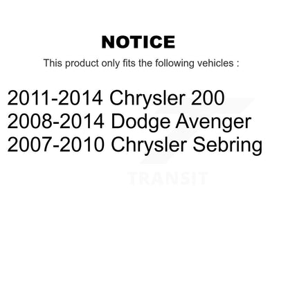Suspension Strut Shock Mounting Front Rear Kit For Chrysler 200 Dodge Avenger