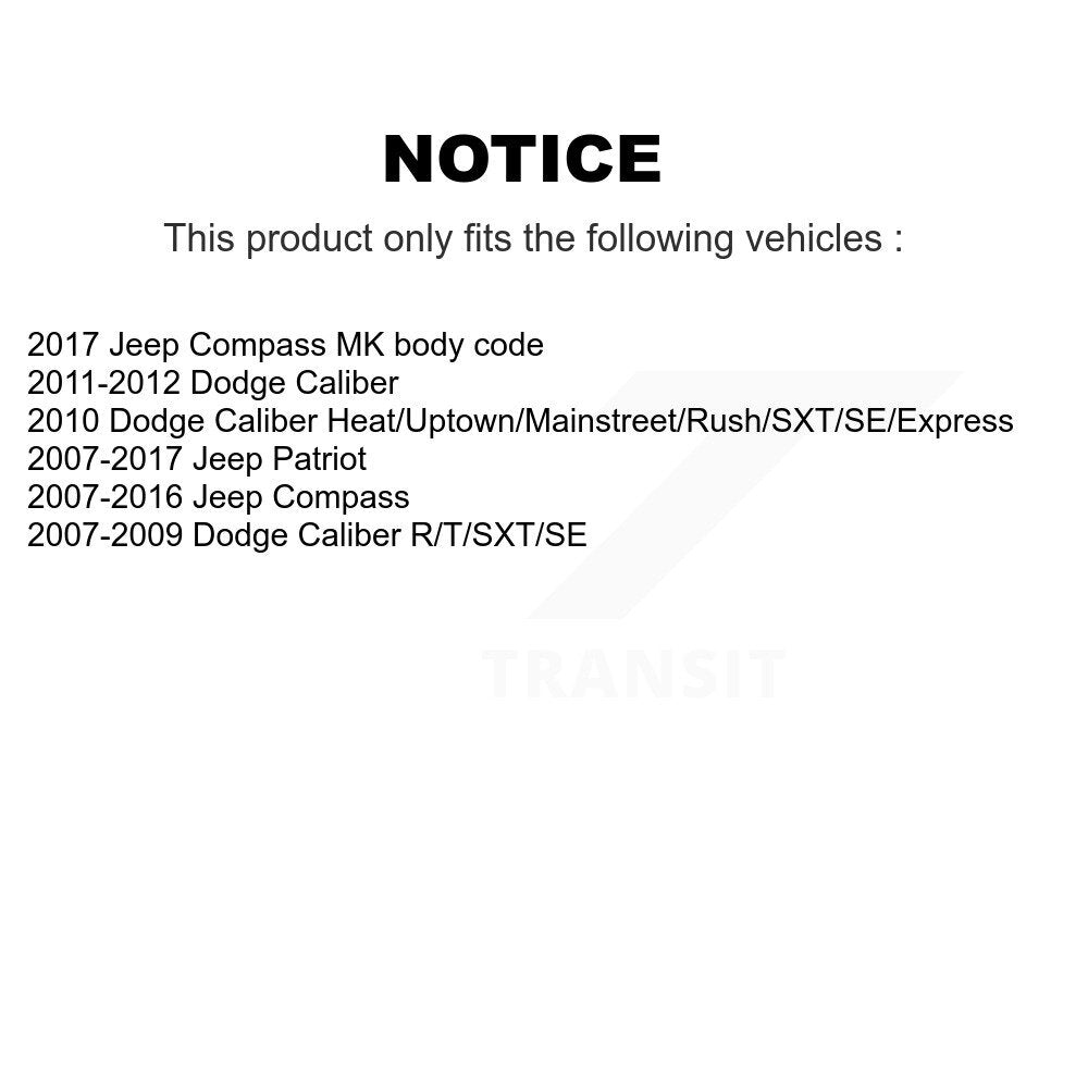 Suspension Strut Shock Mounting Front Rear Kit For Jeep Patriot Compass Dodge