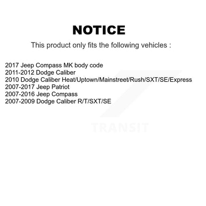 Suspension Strut Shock Mounting Front Rear Kit For Jeep Patriot Compass Dodge
