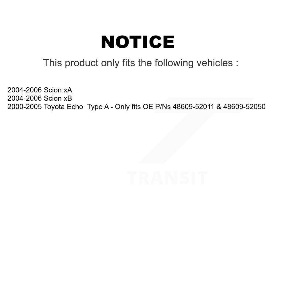 Suspension Strut Shock Mounting Front Pair For Toyota Echo Scion xB xA