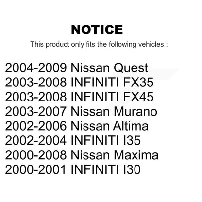 Suspension Strut Shock Mounting Front Pair For Nissan Altima Murano Maxima FX35